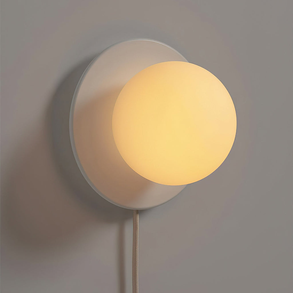 Glass Globe Plug-In Bedside Wall Sconce