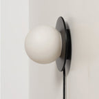Glass Globe Plug-In Bedside Wall Sconce