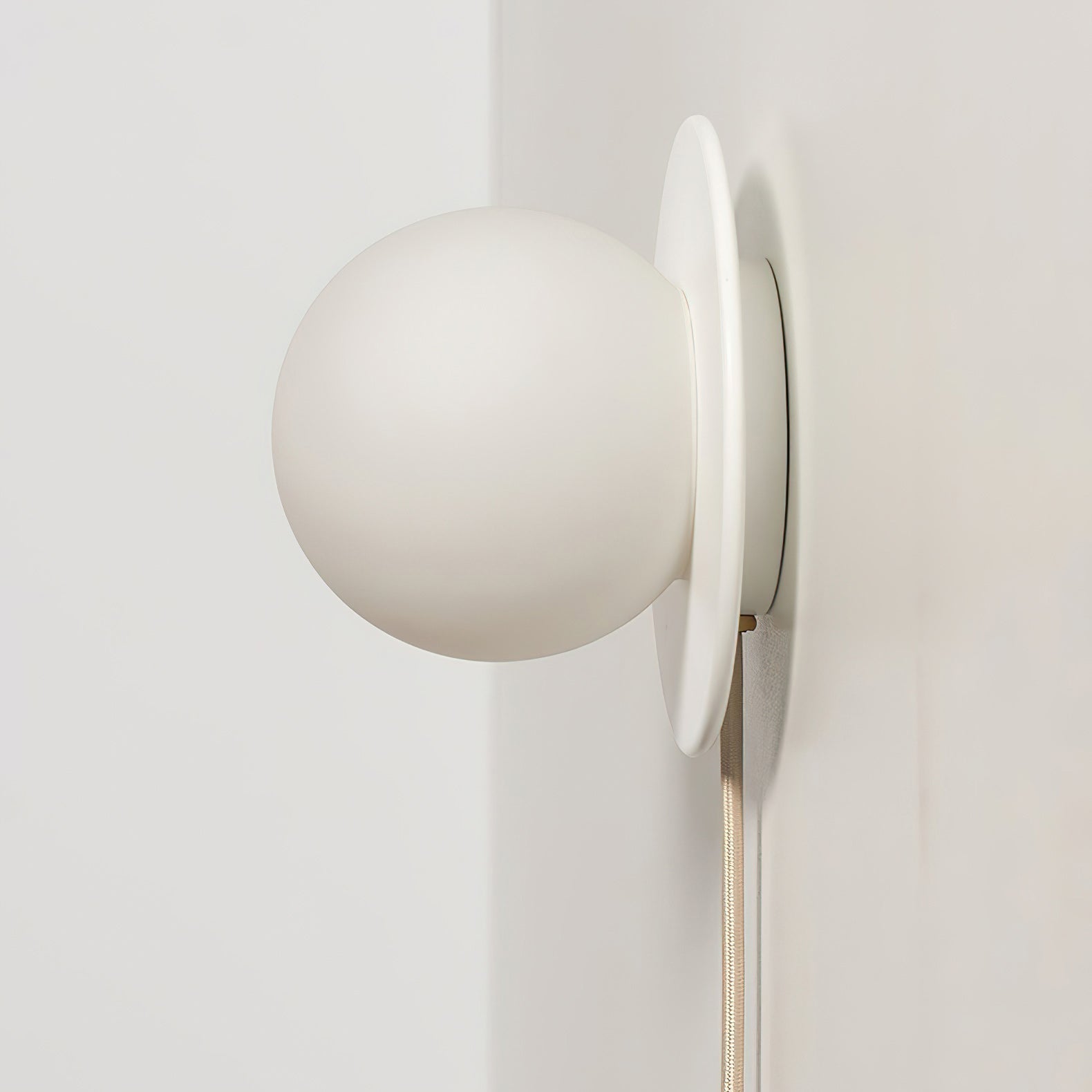 Glass Globe Plug-In Bedside Wall Sconce