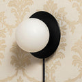 Glass Globe Plug-In Bedside Wall Sconce