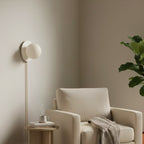 Glass Globe Plug-In Bedside Wall Sconce