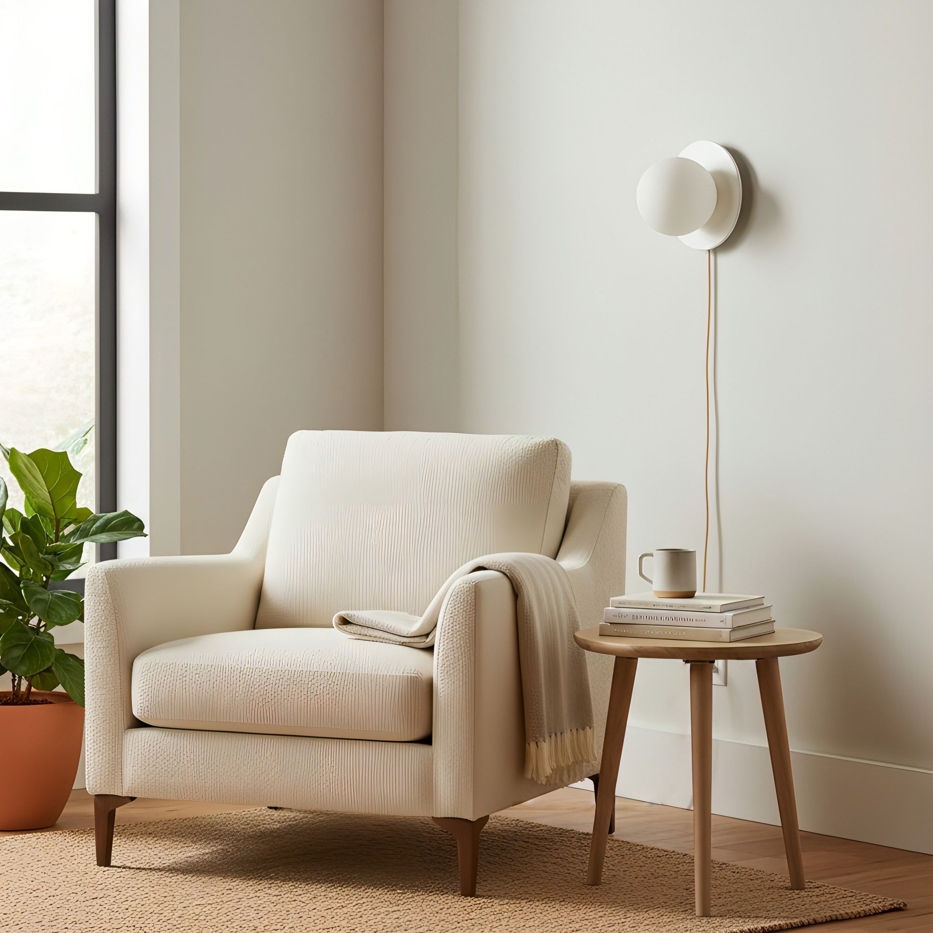 Glass Globe Plug-In Bedside Wall Sconce