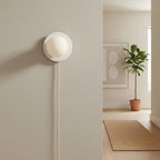 Glass Globe Plug-In Bedside Wall Sconce