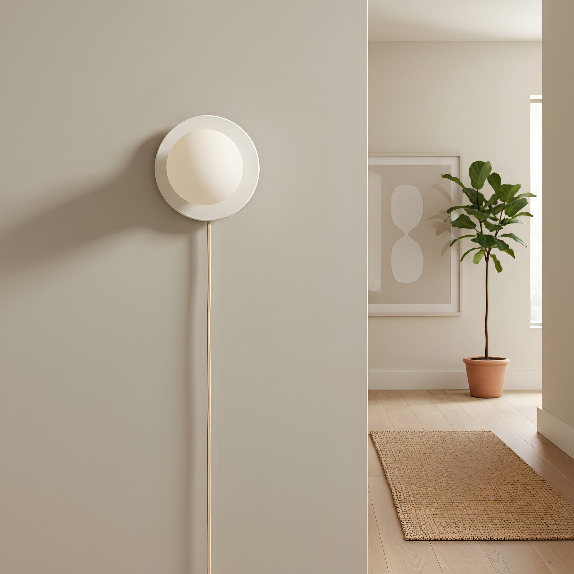 Glass Globe Plug-In Bedside Wall Sconce