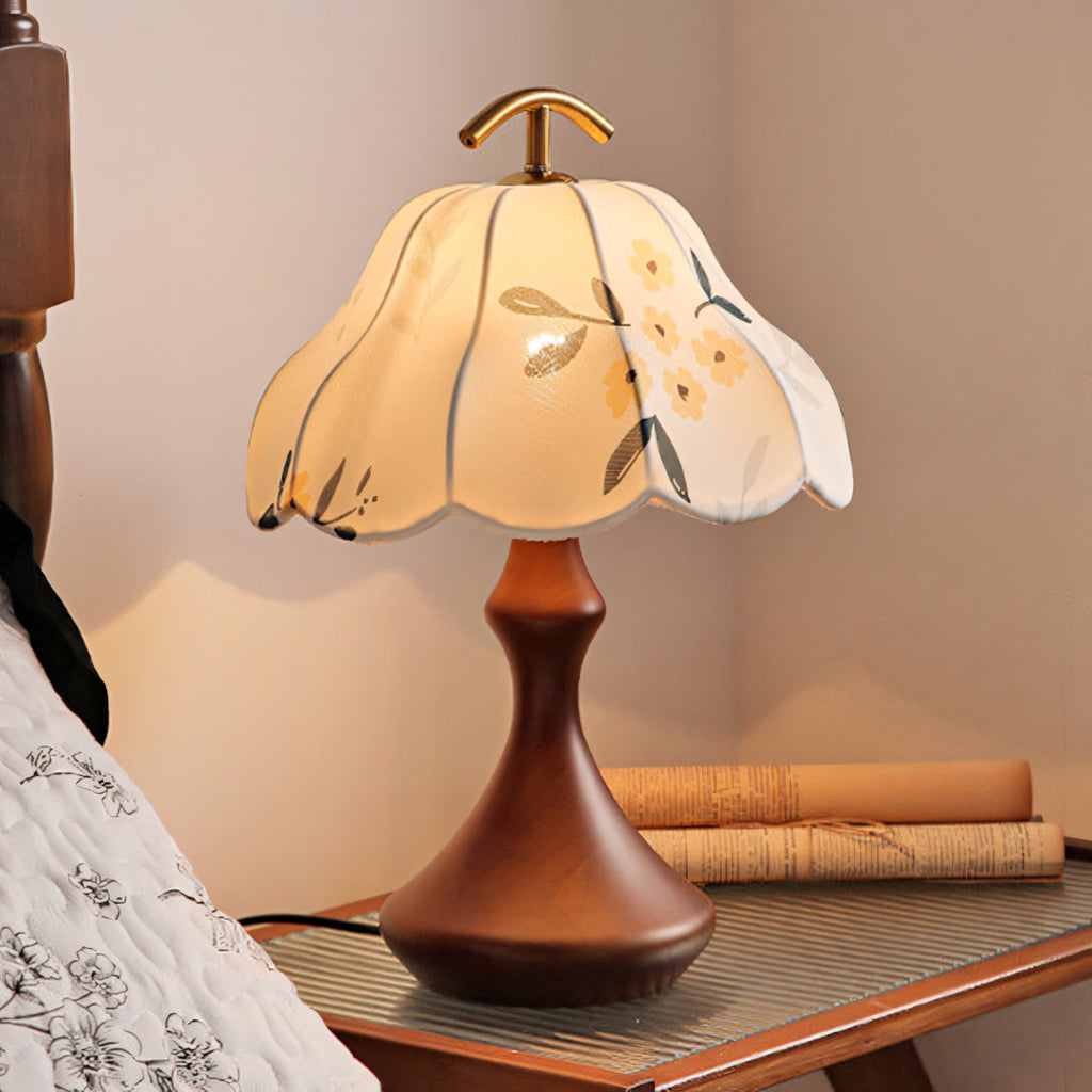 Wildflower Linen Shade Arched Handle Table Lamp