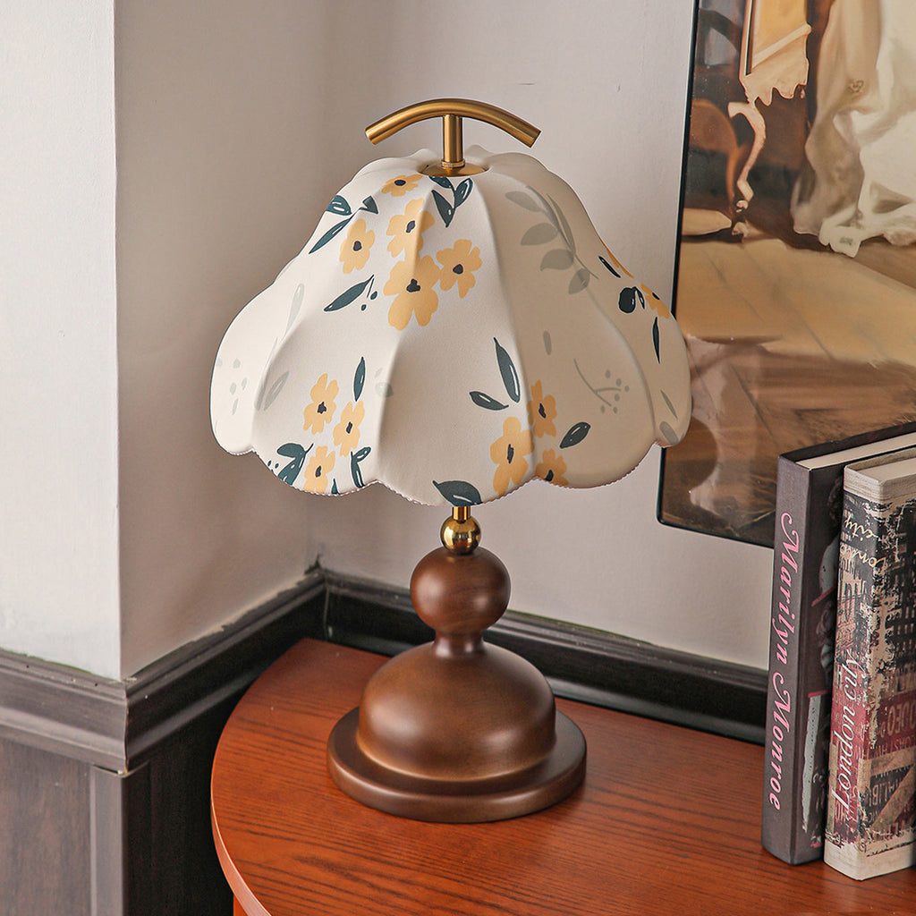 Wildflower Linen Shade Arched Handle Table Lamp