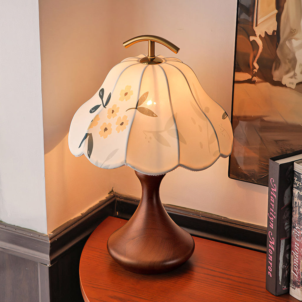 Wildflower Linen Shade Arched Handle Table Lamp