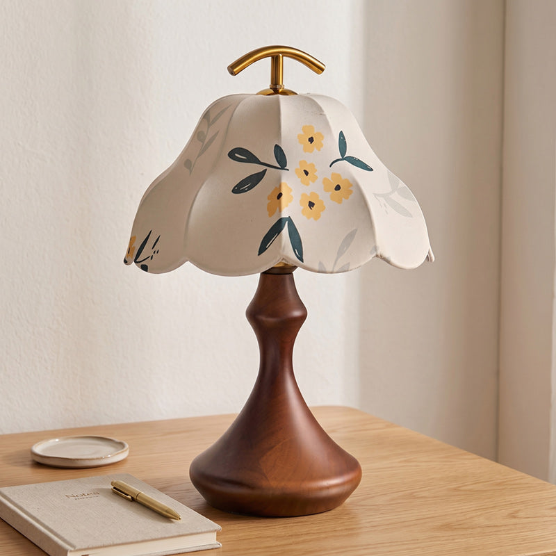 Wildflower Linen Shade Arched Handle Table Lamp