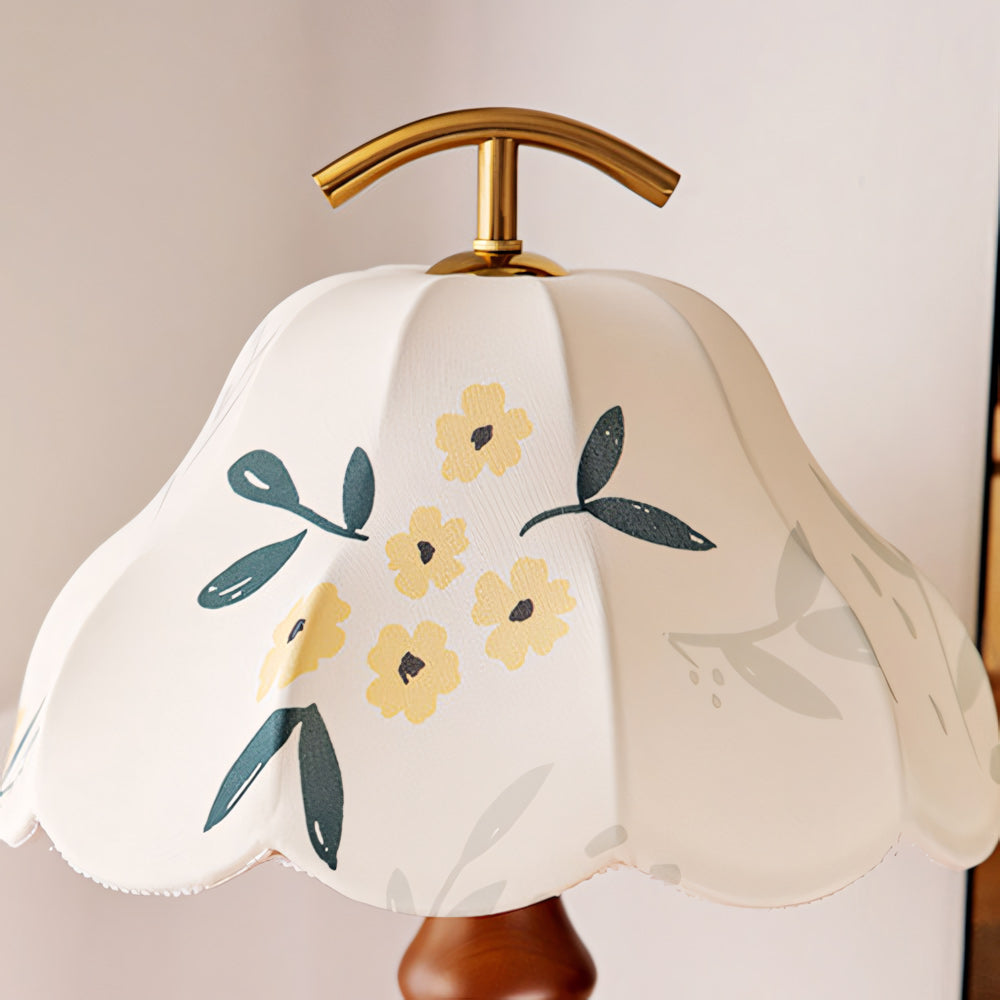 Wildflower Linen Shade Arched Handle Table Lamp
