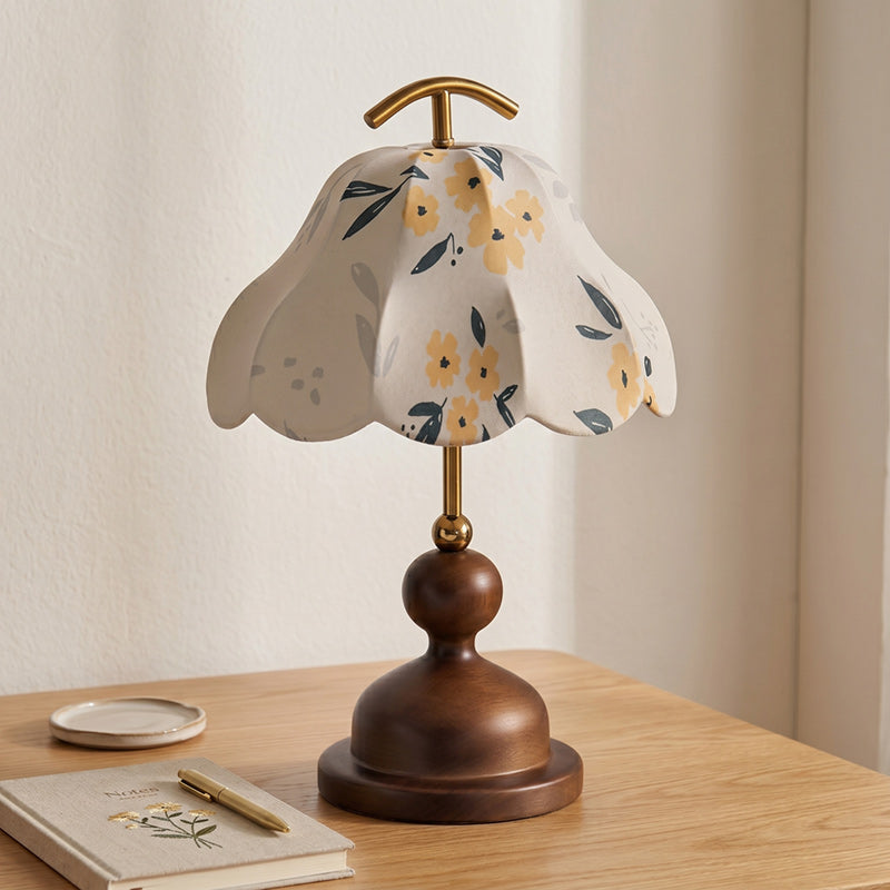 Wildflower Linen Shade Arched Handle Table Lamp