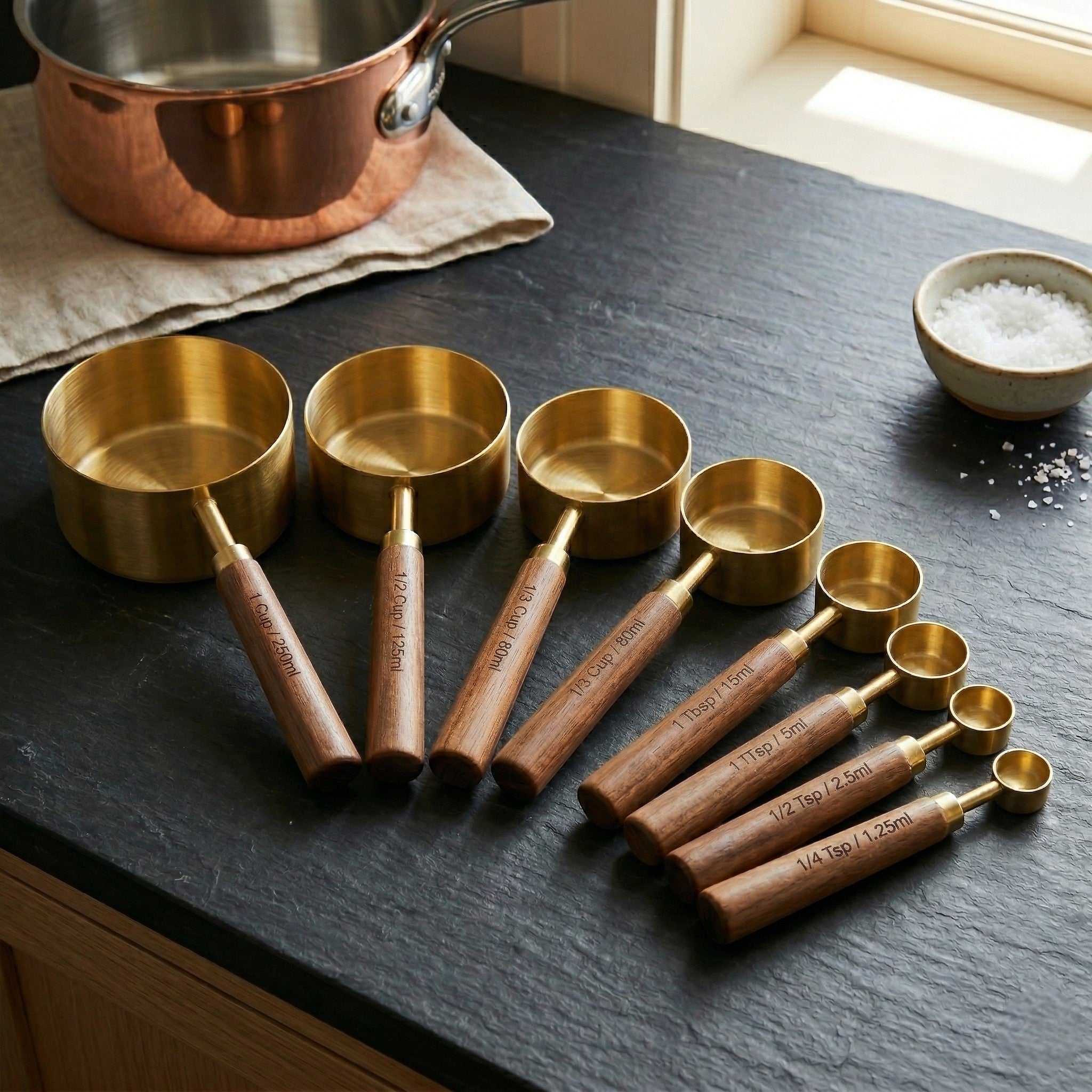 Measuring Cup and Spoon Set with Handles for Baking and Cooking