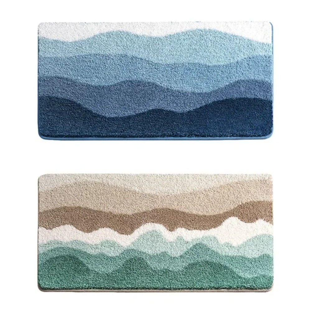 MeerLust: Non-Slip Bath Mat in Wave Design – Soft, Absorbent & Washable