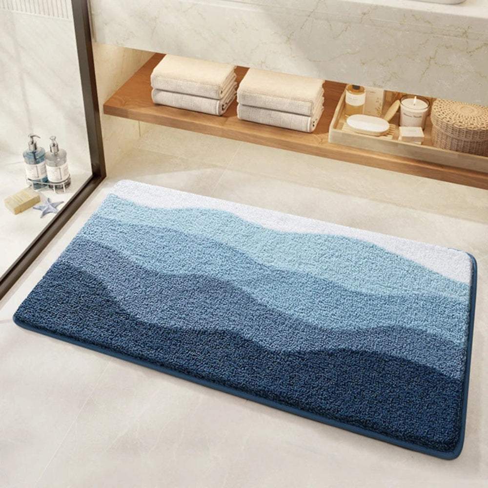 MeerLust: Non-Slip Bath Mat in Wave Design – Soft, Absorbent & Washable