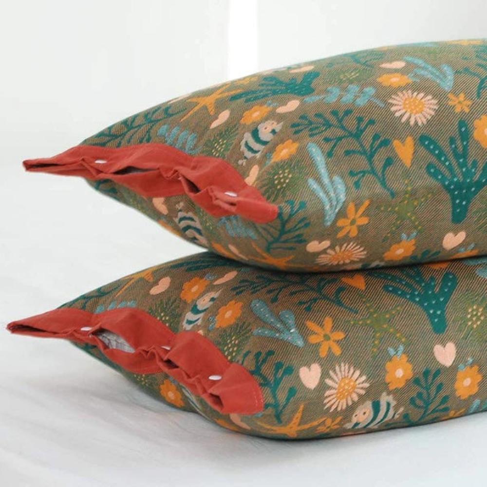 SeaDream: Pillowcase with Coral Print – Soft & Easy Care for Bedroom (1 Piece)