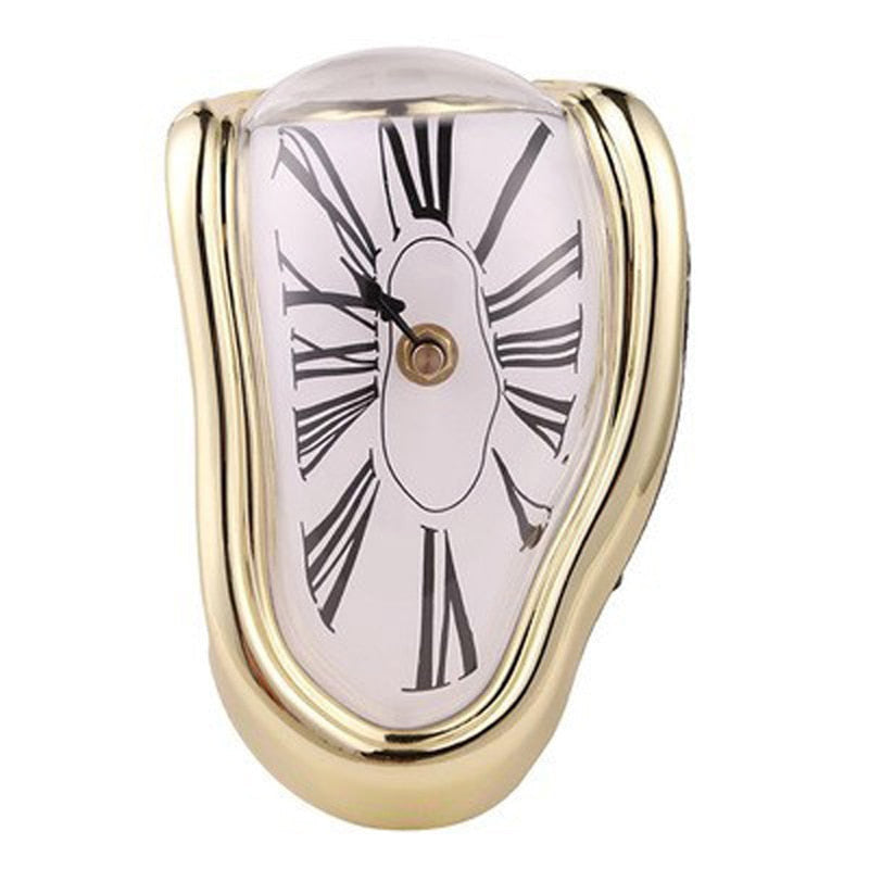 Melting Clock Plastic Distorted Design Battery Operated Desk Clock