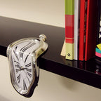 Melting Clock Plastic Distorted Design Battery Operated Desk Clock