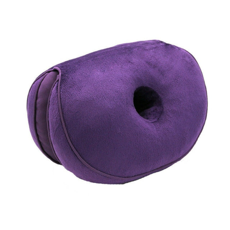 Seat Cushion Contoured Memory Foam Lower Back Support Black