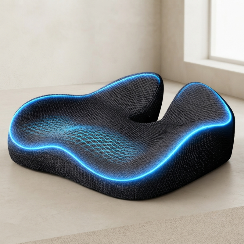 Memory Foam Seat Cushion Tailbone Cutout Non Slip Base