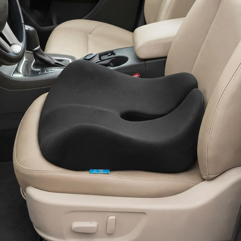 Memory Foam Seat Cushion Tailbone Cutout Non Slip Base