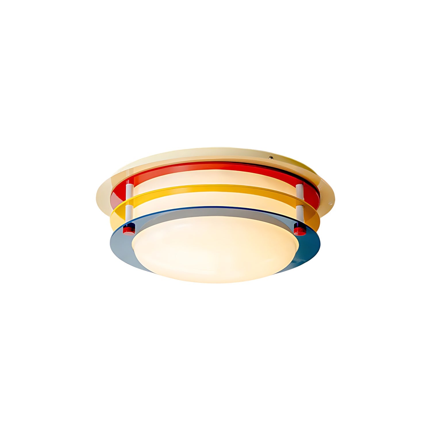 Stacked Rings Colorblock LED Flush Mount Ceiling Light