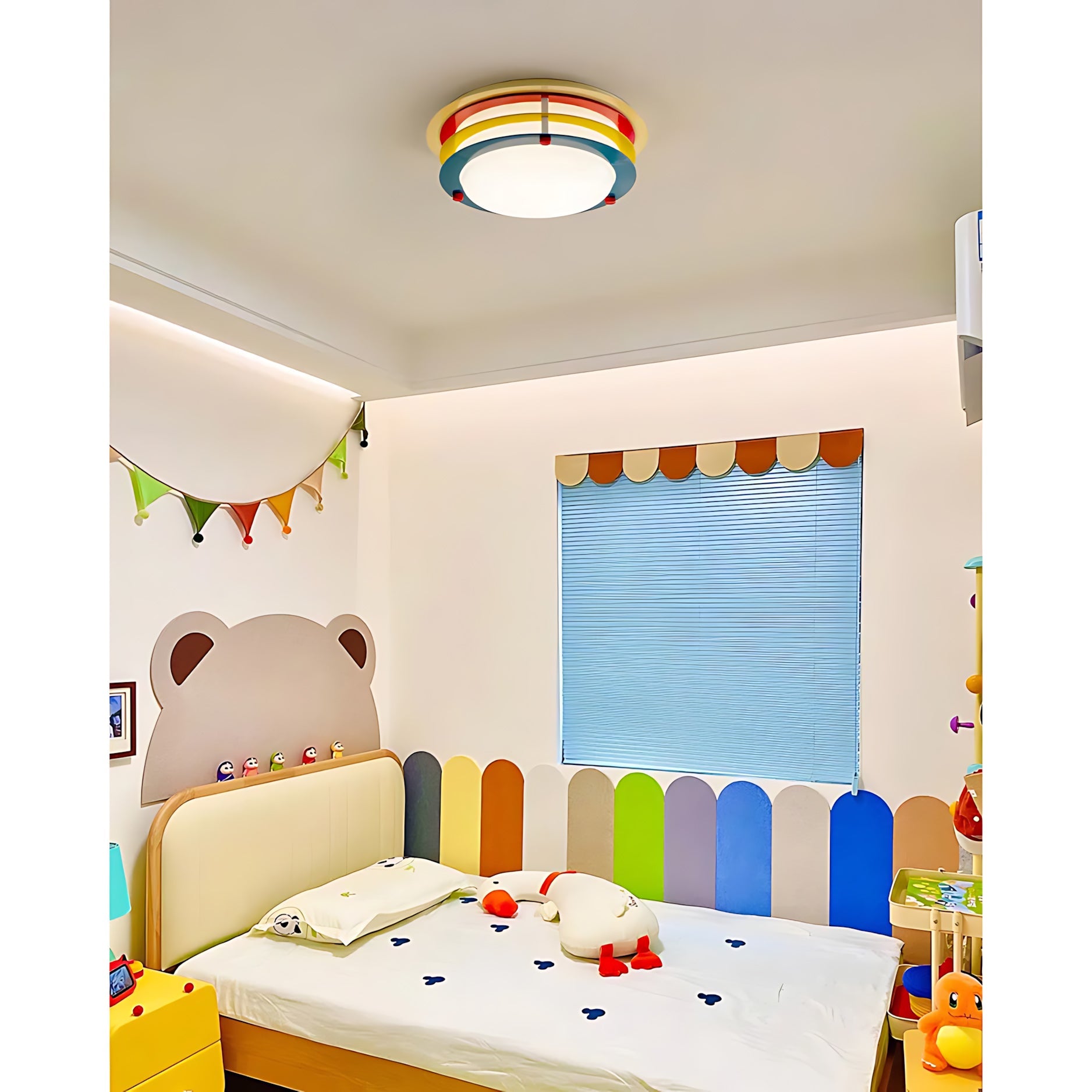 Stacked Rings Colorblock LED Flush Mount Ceiling Light