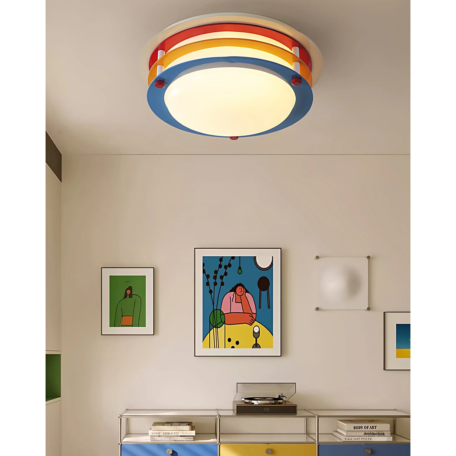 Stacked Rings Colorblock LED Flush Mount Ceiling Light
