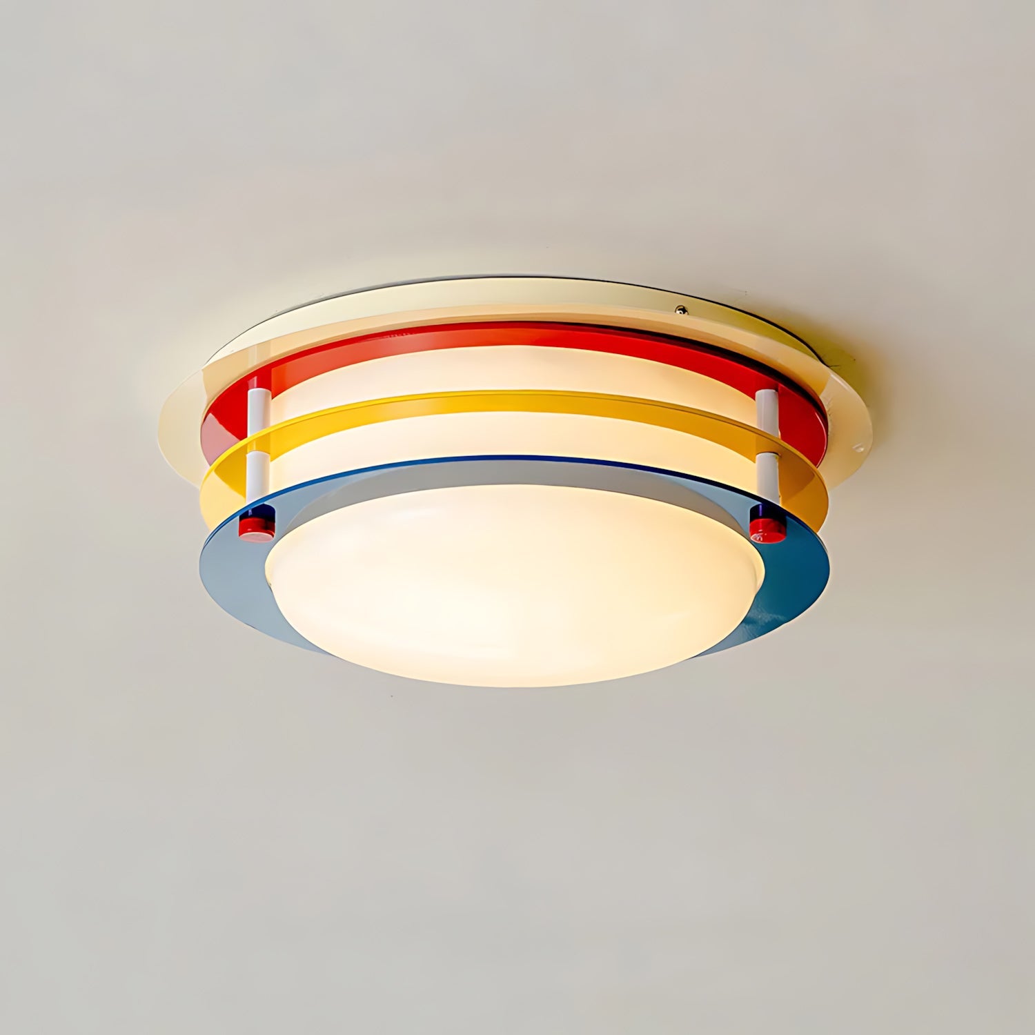 Stacked Rings Colorblock LED Flush Mount Ceiling Light