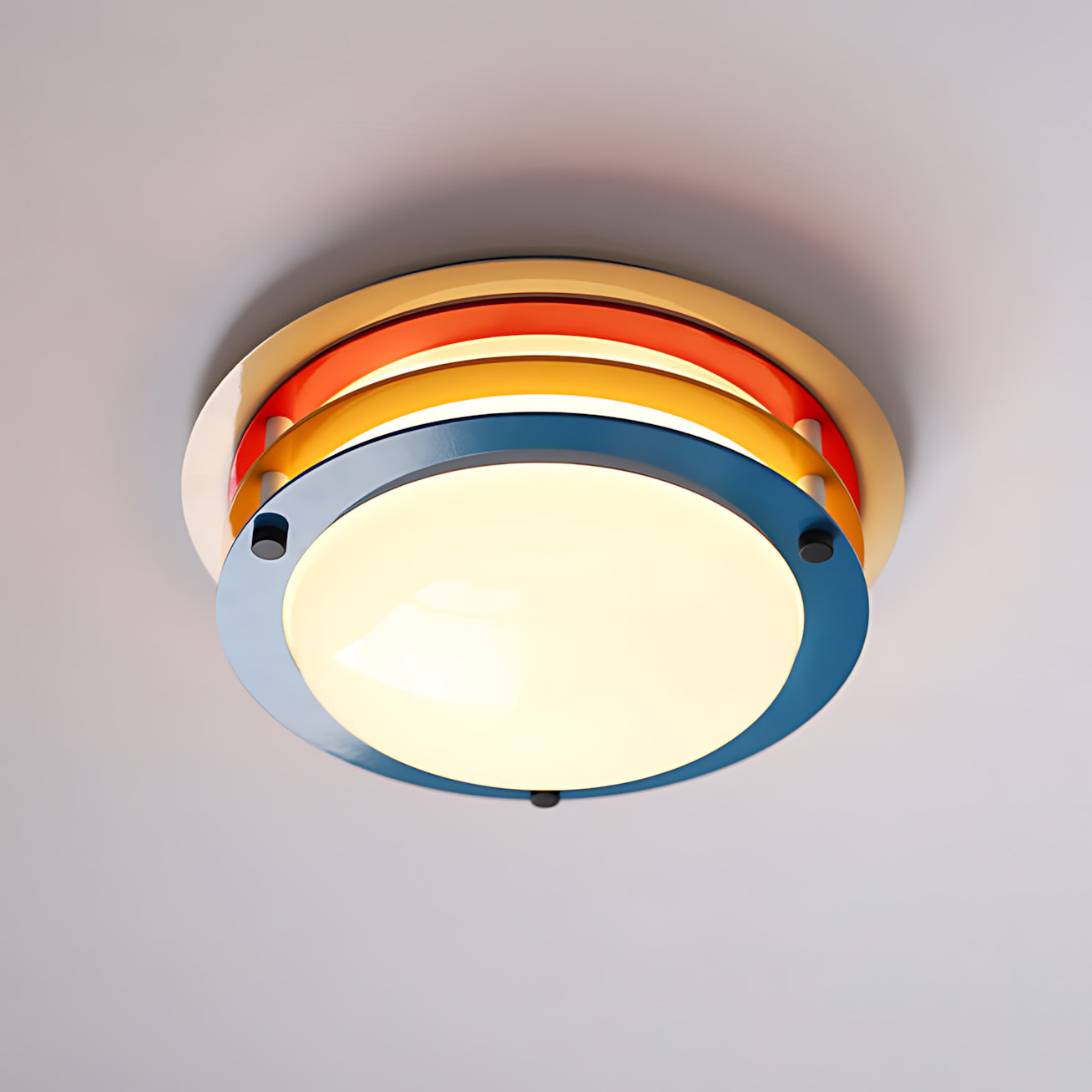 Stacked Rings Colorblock LED Flush Mount Ceiling Light