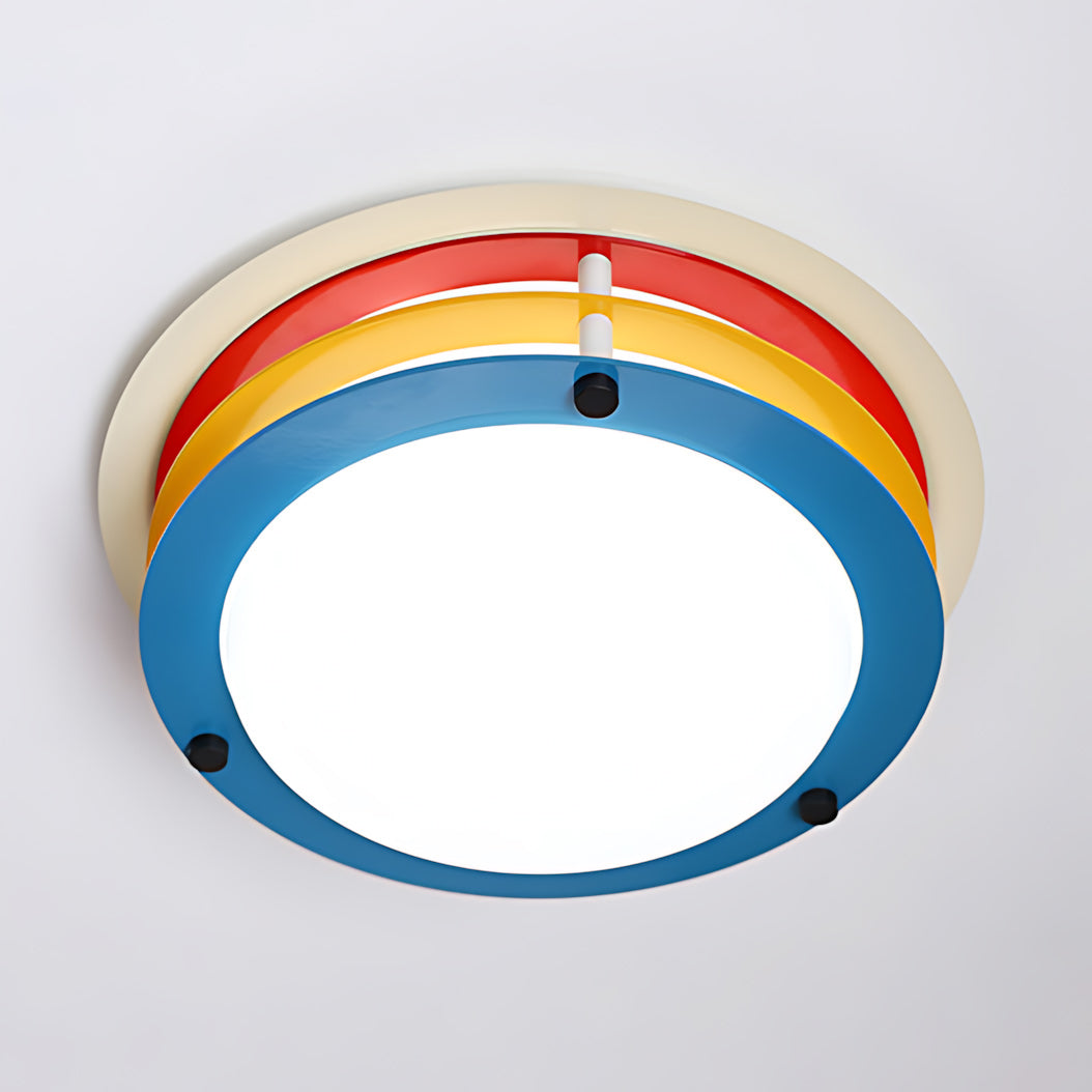 Stacked Rings Colorblock LED Flush Mount Ceiling Light