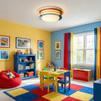 Stacked Rings Colorblock LED Flush Mount Ceiling Light