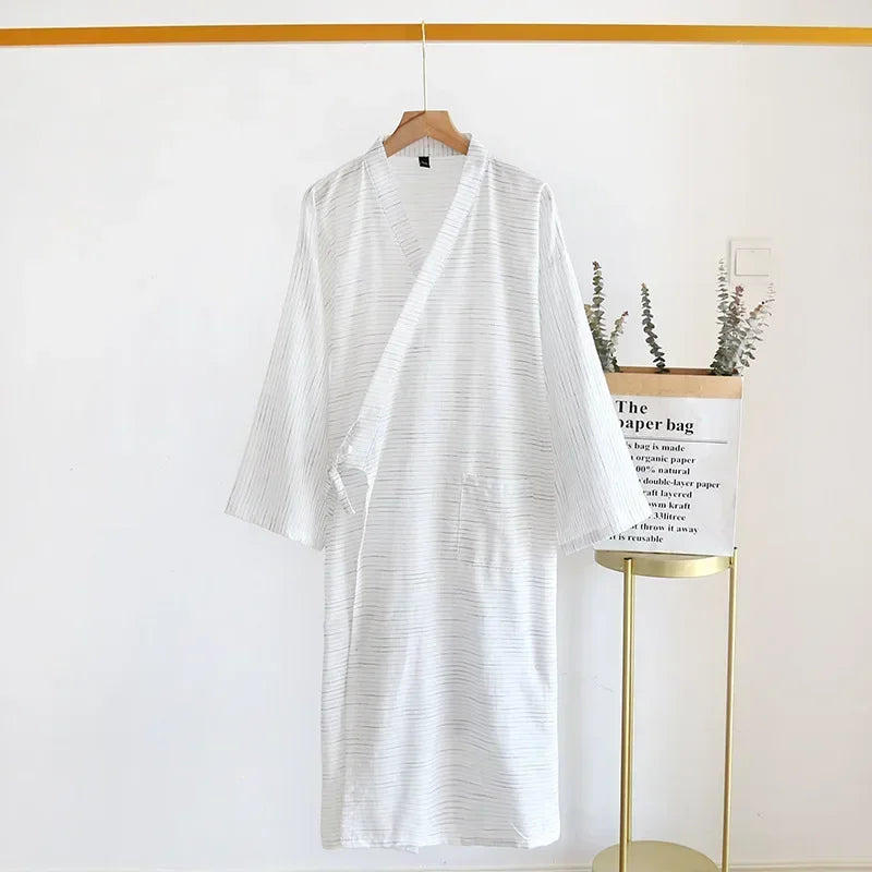 Men's Cotton Kimono Nightgown – Soft, Breathable Nightshirt for Ultimate Comfort