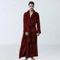 Men's Coral Fleece Bathrobe – Soft Long Dressing Gown for Ultimate Comfort & Warmth