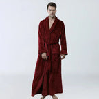 Men's Coral Fleece Bathrobe – Soft Long Dressing Gown for Ultimate Comfort & Warmth