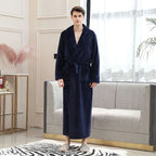 Men's Coral Fleece Bathrobe – Soft Long Dressing Gown for Ultimate Comfort & Warmth