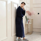 Men's Coral Fleece Bathrobe – Soft Long Dressing Gown for Ultimate Comfort & Warmth