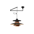 MerceroLux: Pendant Light made of Aluminum & Wood with 4 Adjustable Shades & E27 Socket – for Dining Areas & Children's Rooms