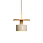 Mersi Travertine & Wood Pendant Light