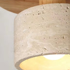 Mersi Travertine & Wood Pendant Light