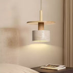 Mersi Travertine & Wood Pendant Light