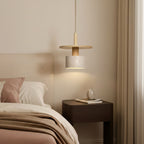 Mersi Travertine & Wood Pendant Light