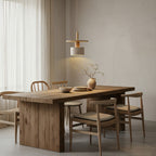 Mersi Travertine & Wood Pendant Light