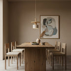 Mersi Travertine & Wood Pendant Light
