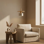 Mersi Travertine & Wood Pendant Light