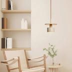 Mersi Travertine & Wood Pendant Light