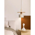 Mersi Travertine & Wood Pendant Light