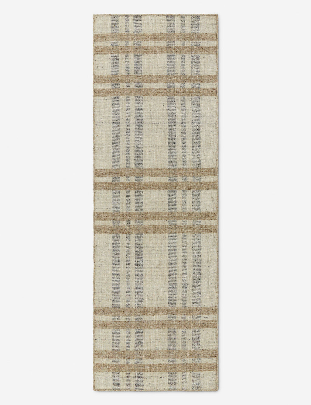 Milo Handwoven Wool Rug | Rustic Plaid Design, Artisan Crafted