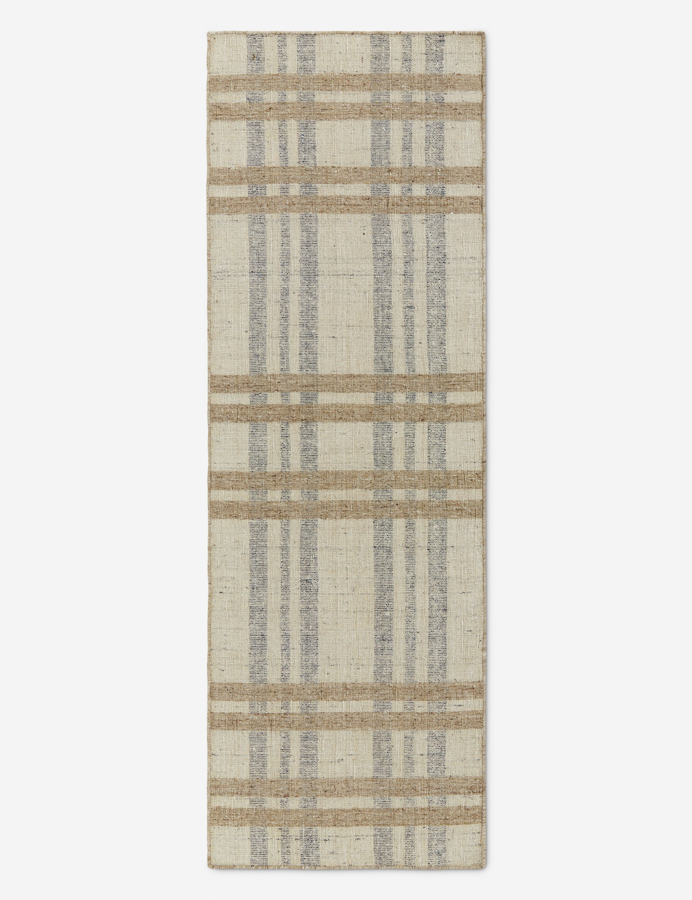 Milo Handwoven Wool Rug | Rustic Plaid Design, Artisan Crafted
