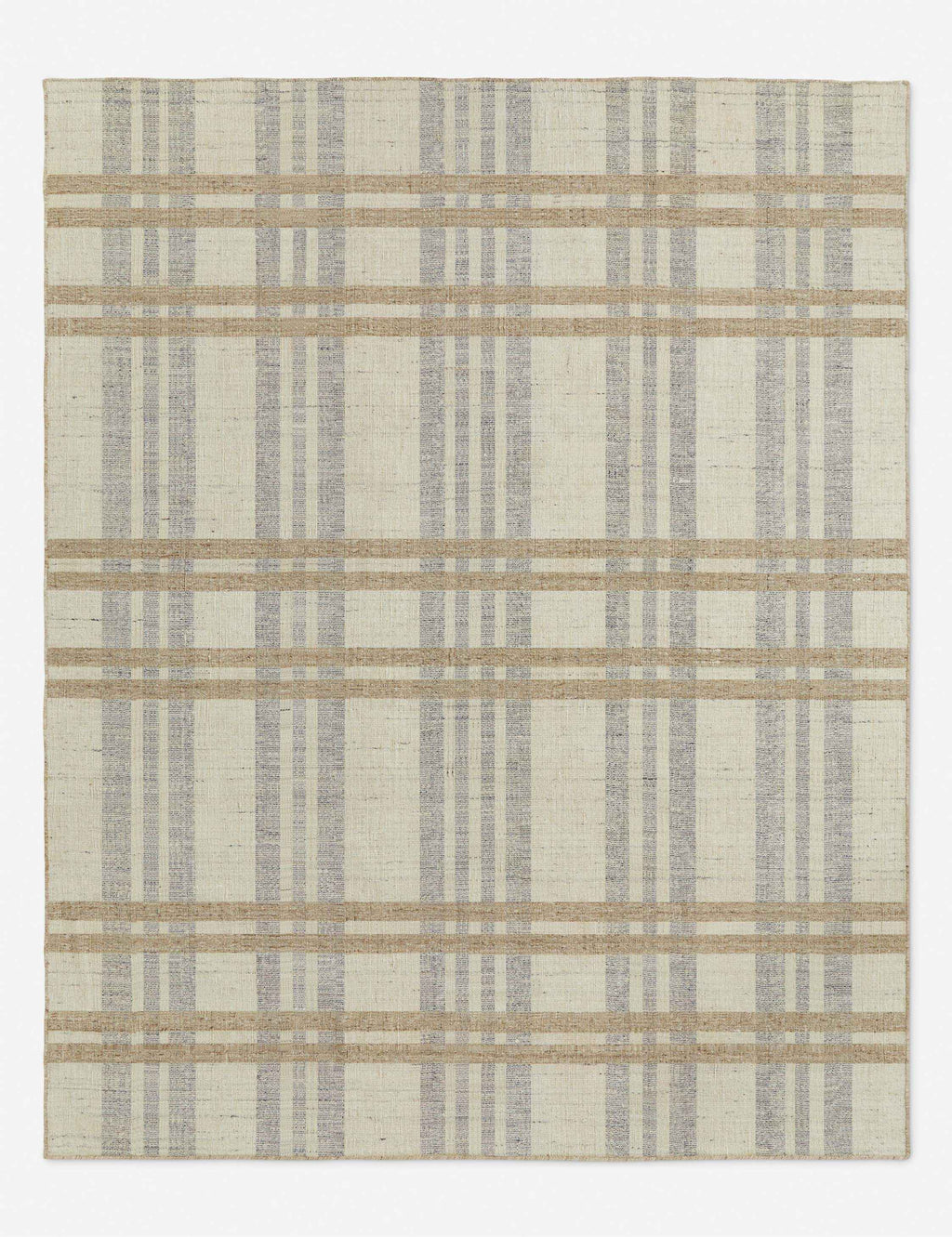 Milo Handwoven Wool Rug | Rustic Plaid Design, Artisan Crafted