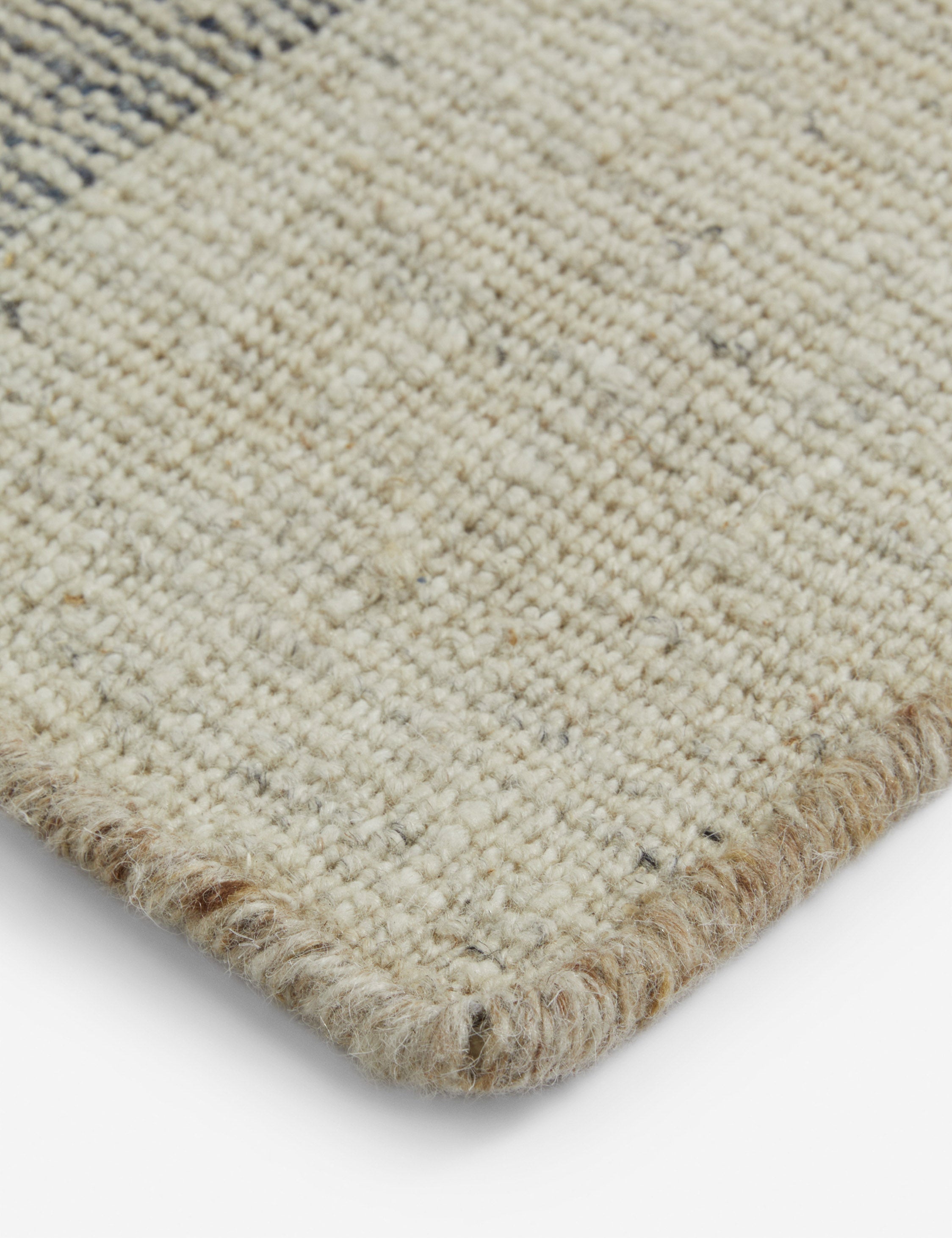 Milo Handwoven Wool Rug | Rustic Plaid Design, Artisan Crafted