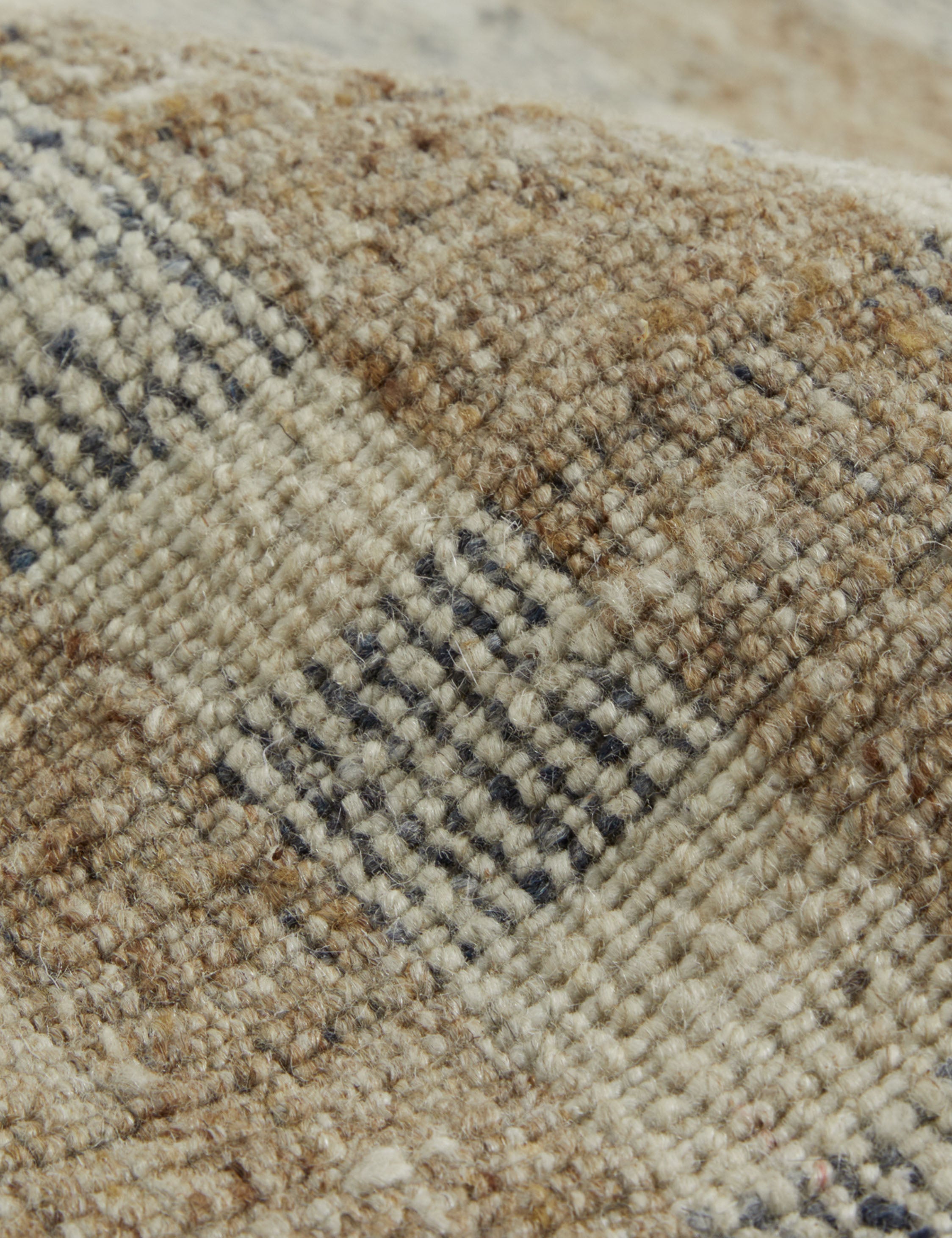Milo Handwoven Wool Rug | Rustic Plaid Design, Artisan Crafted